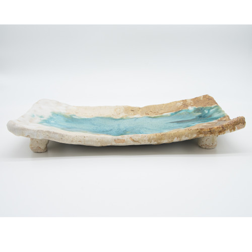 White Sand and Sea Dekorplatte, Servierplatte rechteckig, blau-beige, 40*21*3,5 cm White Sand and Sea Dekorplatte, Servierplatte rechteckig, blau-beige, 40*21*3,5 cm