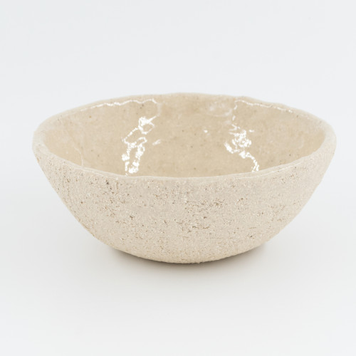 White Stone große Schüssel 24*9,3 cm, naturweiß