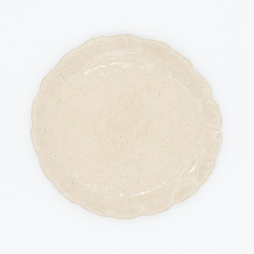White Stone Frühstucksteller rund 23 cm, Farbe des weißen Tons