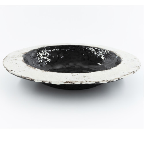 Mountaintop Pastateller rund 28*5 cm, schwarz und naturweiß