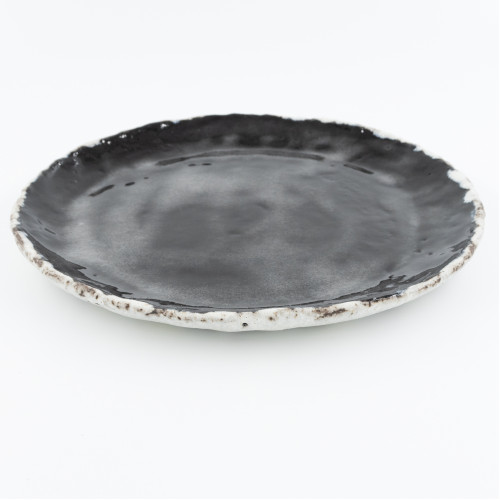 Vulcan Speiseteller rund, 27,5 cm, schwarz und naturweiß