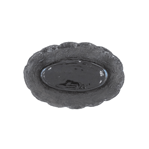 Stone Flower kleine Servierteller oval 25*17 cm, schwarz