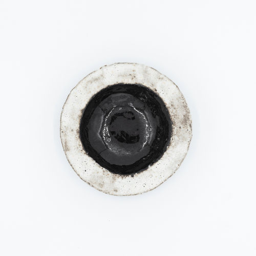 Mountaintop Dessertteller rund 14 cm, schwarz und naturweiß