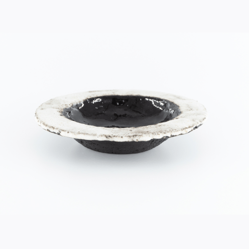 Mountaintop Dessertteller rund 14 cm, schwarz und naturweiß